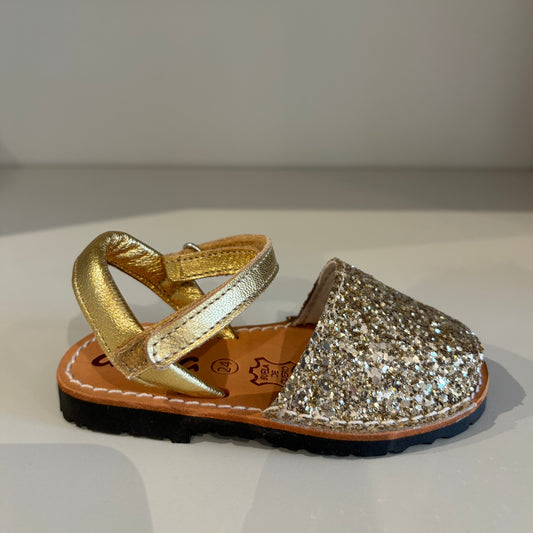 Sandalo minorchina glitter oro