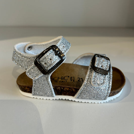 Sandalo glitter argento BIOCHIC